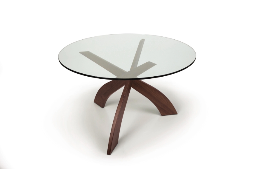 Picture of ENTWINE 54" ROUND GLASS TOP TABLE IN WALNUT