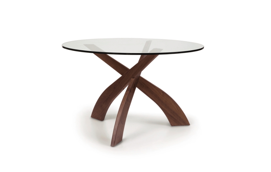 Picture of ENTWINE 48" ROUND GLASS TOP TABLE IN WALNUT