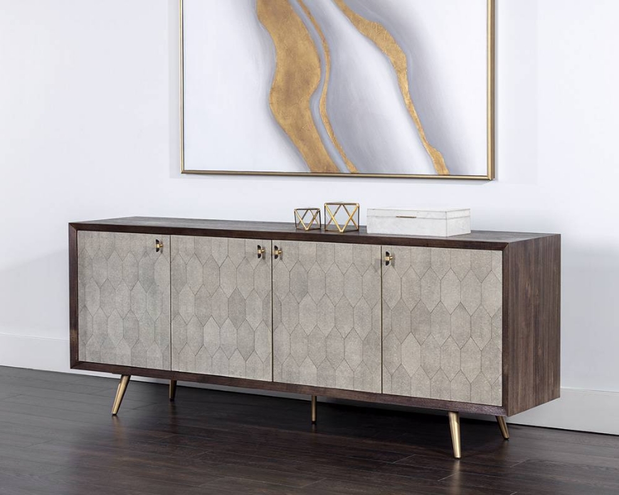 Picture of ANISTON SIDEBOARD - LARGE - DARK MANGO - TAUPE SHAGREEN